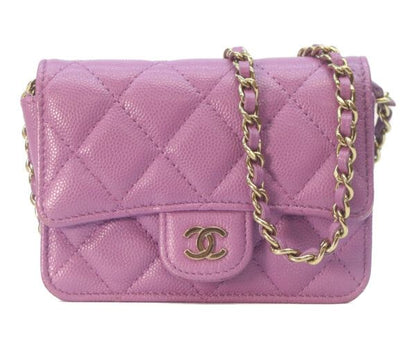 Chanel Mini Quilted Caviar Leather Chain Shoulder