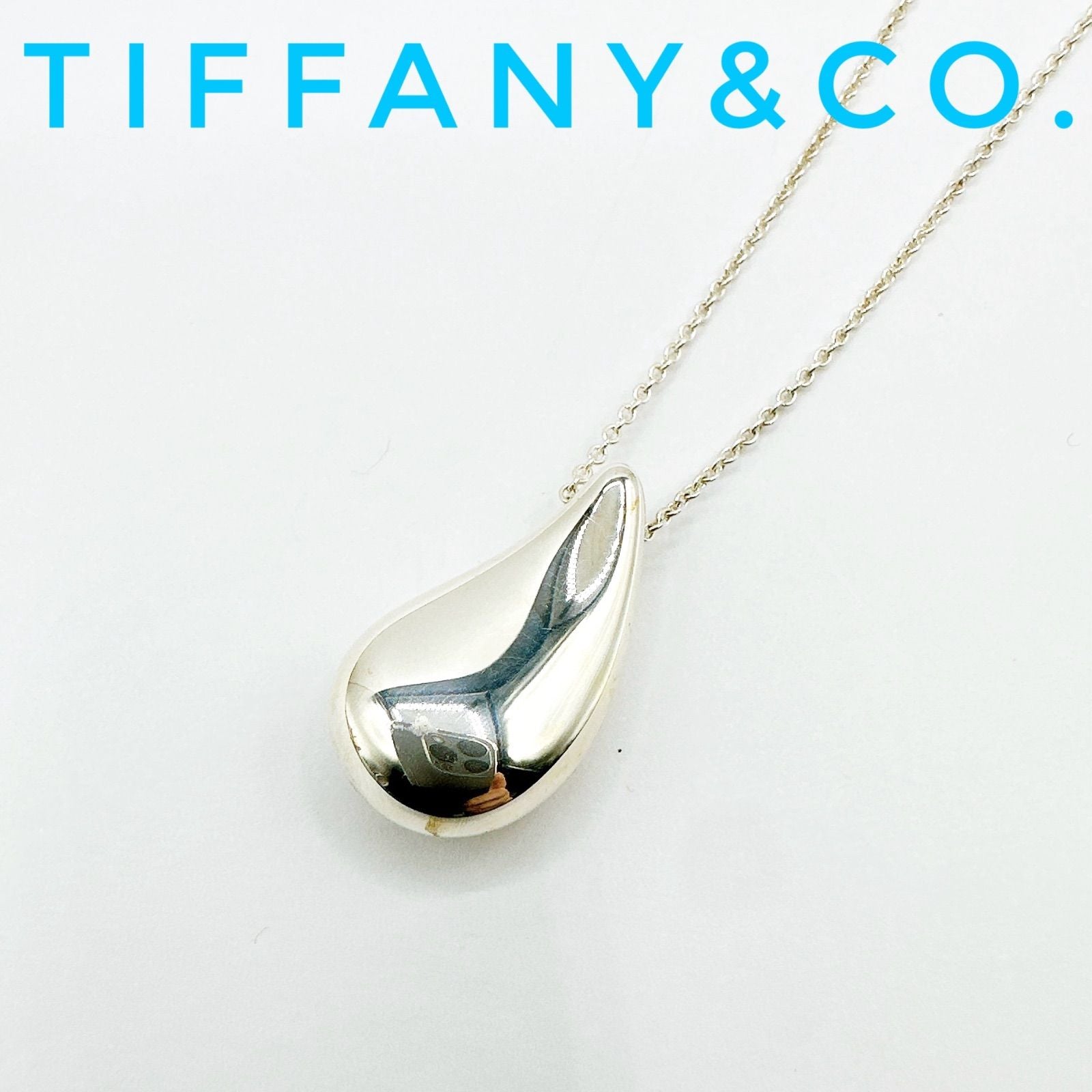 Tiffany & Co Teardrop Silver Necklace 61 cm