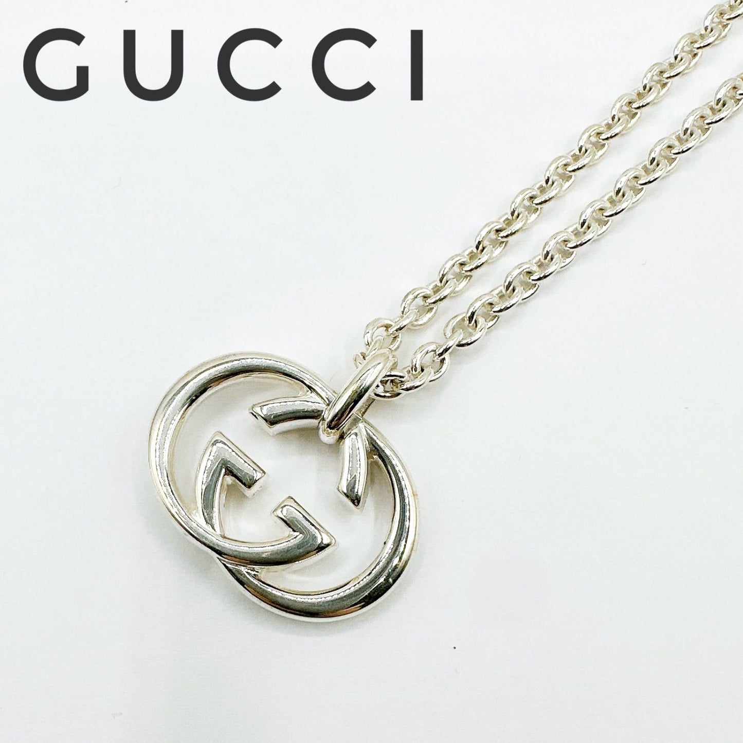 Gucci Interlocking Silver Necklace 49 cm