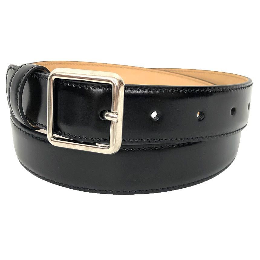 Balenciaga Square Buckle Leather Belt 85 Black New Vintage