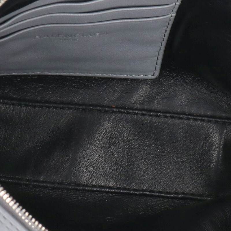 Balenciaga Triangle Logo Print Leather Clutch — view 3