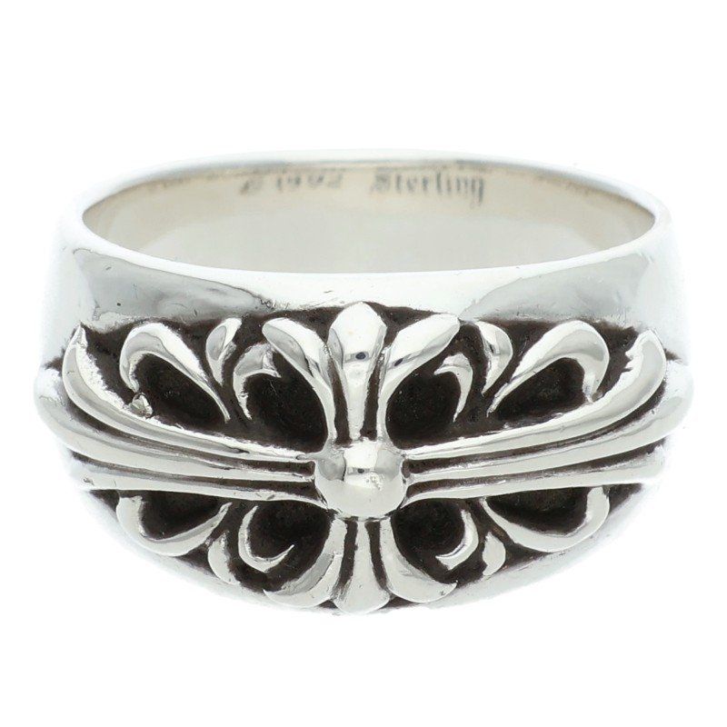 Chrome Hearts Flrl Crs Floral Cross Silver Ring
