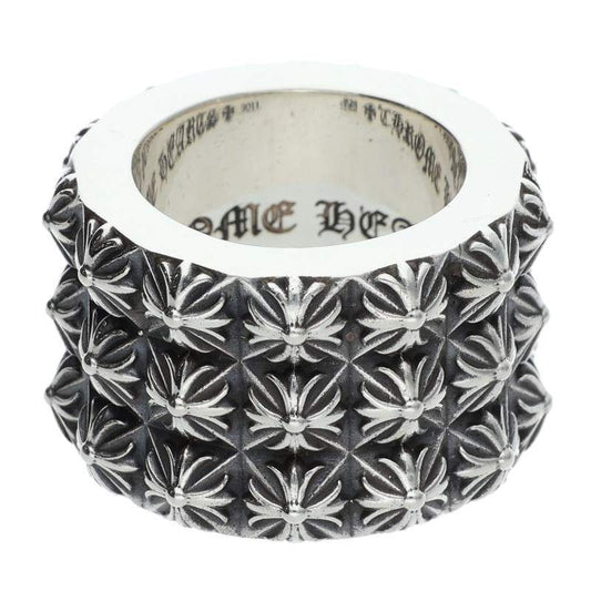 Chrome Hearts Pete Punk Triple Row Silver Ring