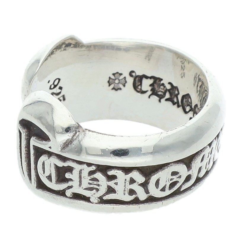 Chrome Hearts SM Scroll Label Small Silver Ring — view 5