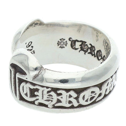 Chrome Hearts SM Scroll Label Small Silver Ring — view 5