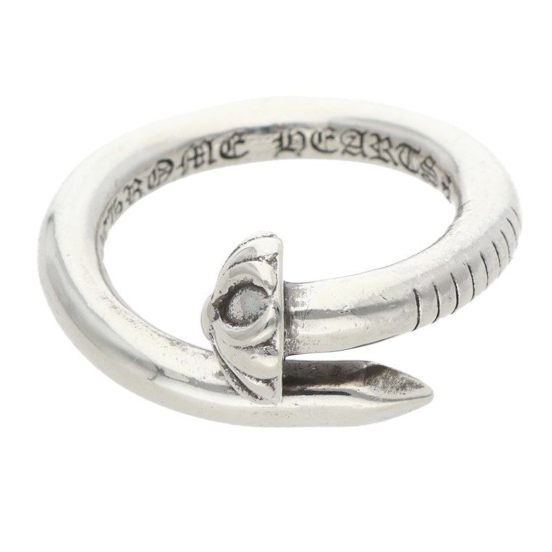 Chrome Hearts Nail Crsball Cross Ball Silver Ring