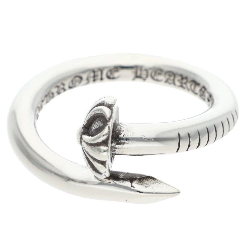 Chrome Hearts Nail Crsball Cross Ball Silver Ring