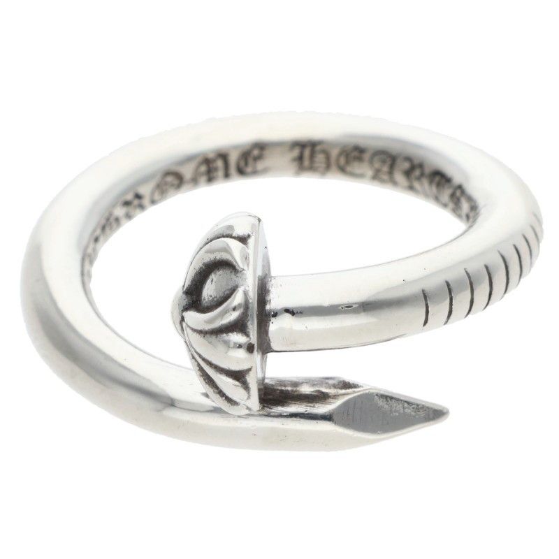 Chrome Hearts Nail Crsball Cross Ball Silver Ring