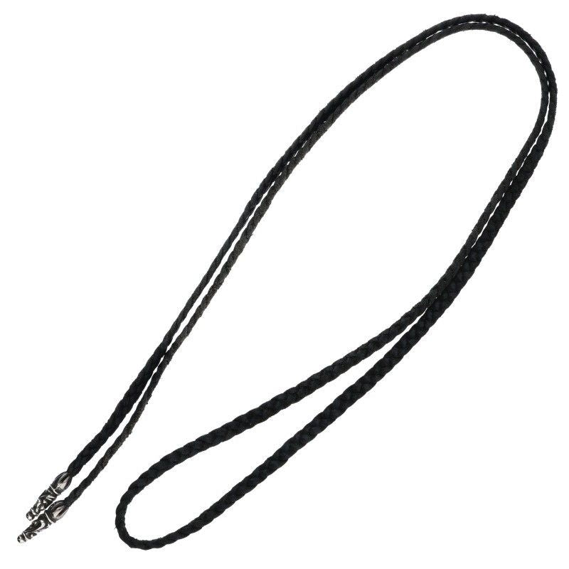 Chrome Hearts Leather Braid Scroll Silver Necklace — view 2