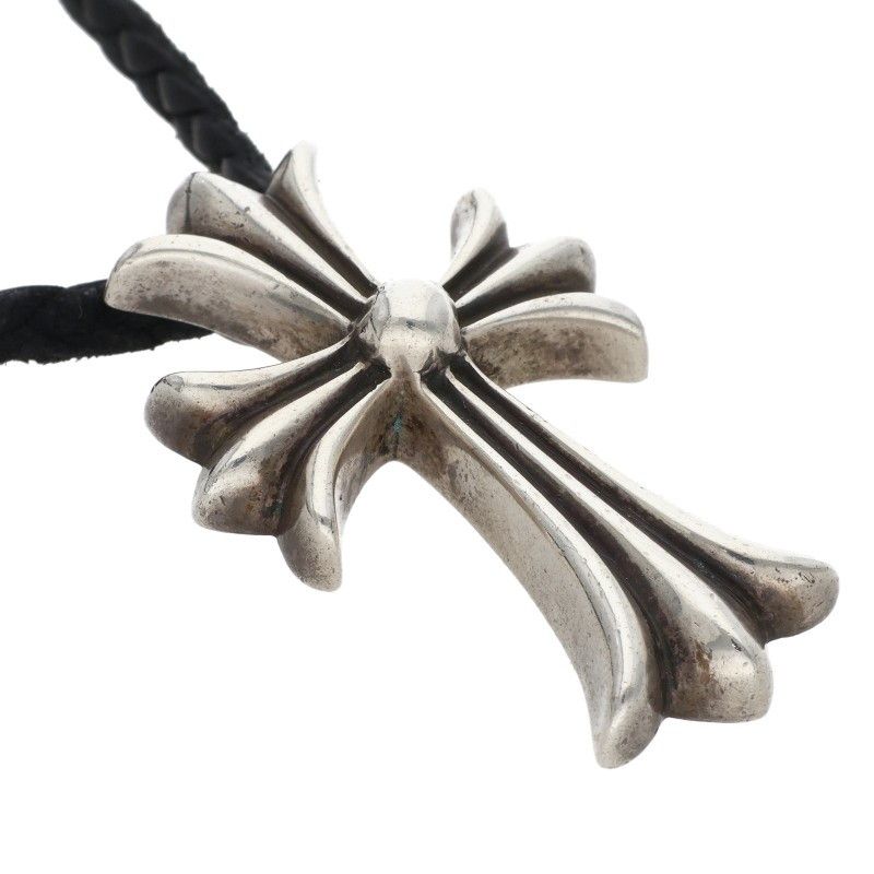 Chrome Hearts CH Crs Sml BC Small CH Cross Boro Chip Silver Necklace — view 5