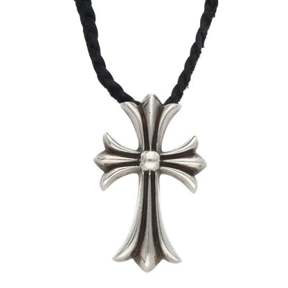 Chrome Hearts CH Crs Sml BC Small CH Cross Boro Chip Silver Necklace