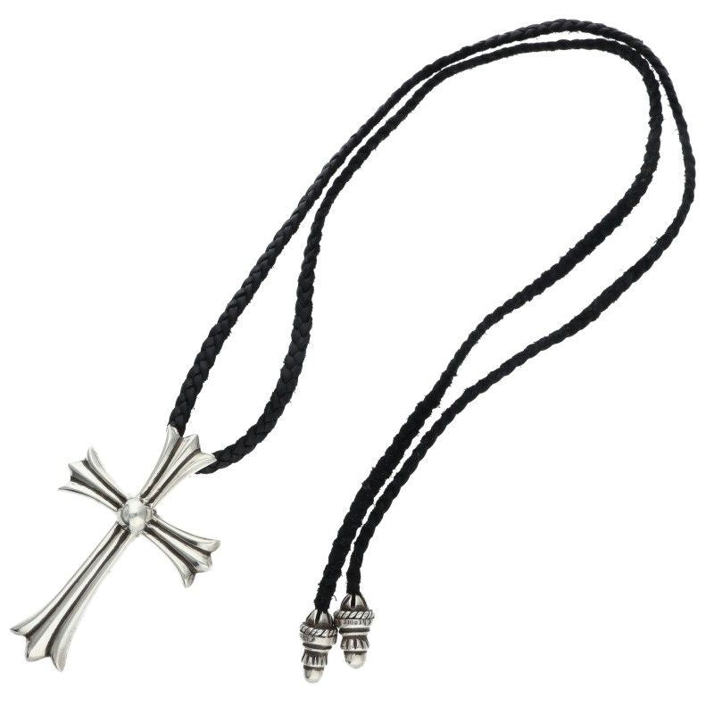 Chrome Hearts CH Crs LG BC Large CH Cross Boro Chip Silver Necklace — view 2