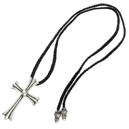 Chrome Hearts CH Crs LG BC Large CH Cross Boro Chip Silver Necklace — view 2