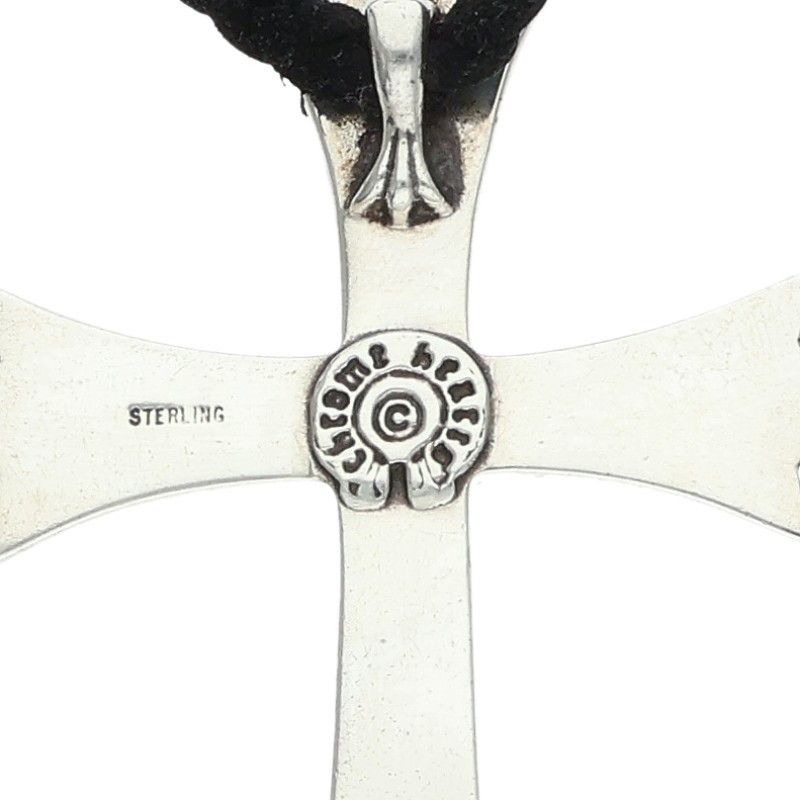Chrome Hearts CH Crs LG BC Large CH Cross Boro Chip Silver Necklace — view 3