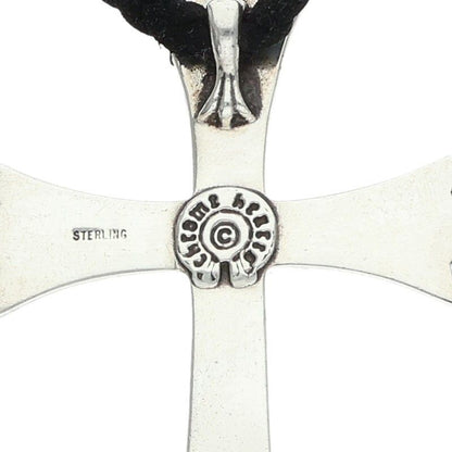Chrome Hearts CH Crs LG BC Large CH Cross Boro Chip Silver Necklace — view 3