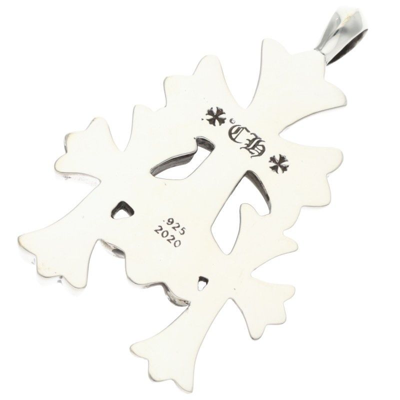 Chrome Hearts 3 CH Crs Sml Triple CH Cross Small Silver Pendant — view 2