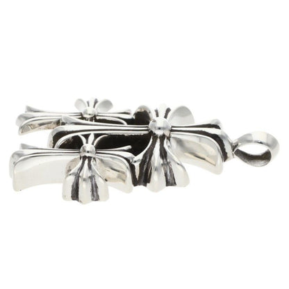 Chrome Hearts 3 CH Crs Sml Triple CH Cross Small Silver Pendant — view 5
