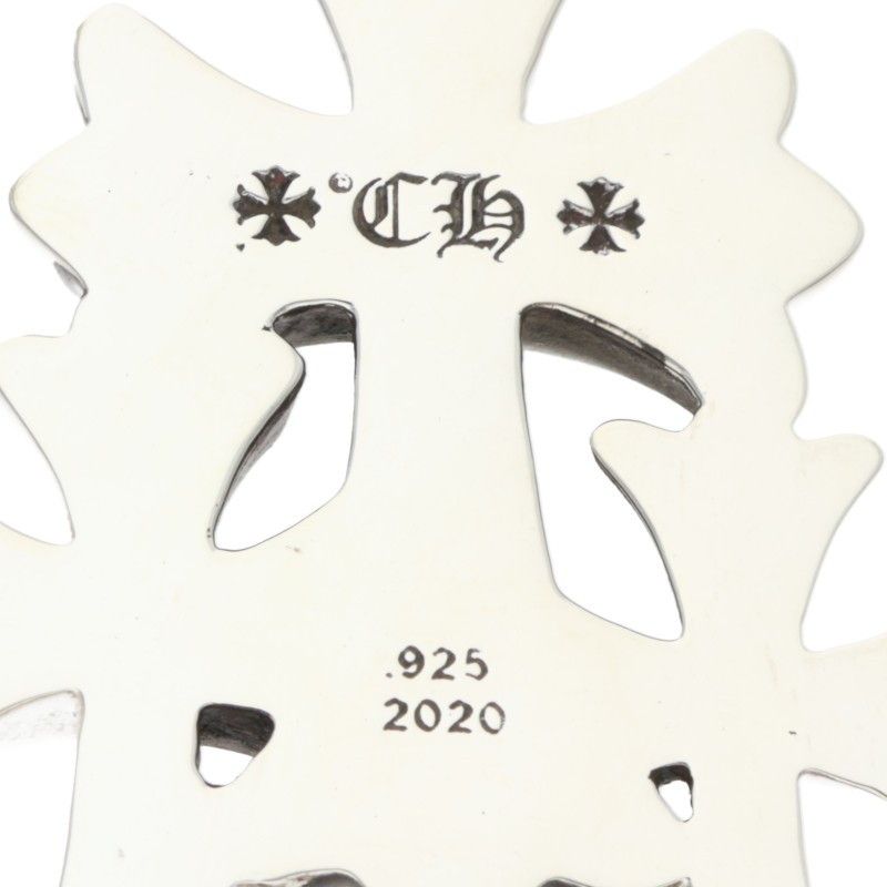 Chrome Hearts 3 CH Crs Sml Triple CH Cross Small Silver Pendant — view 3