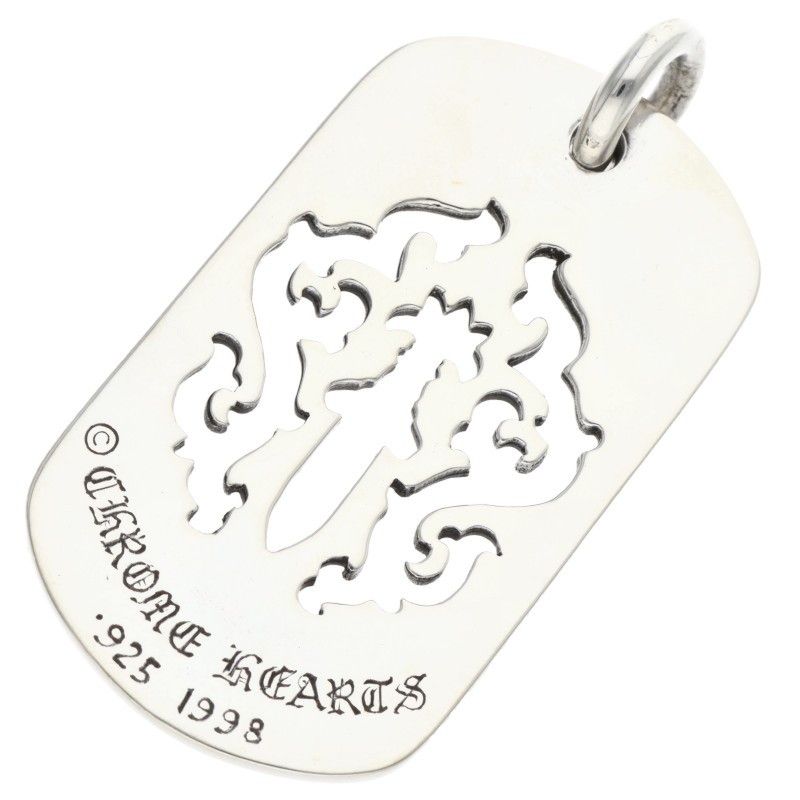Chrome Hearts D Tag Lrg Dagger Cutout Dog Tag Large Pendant