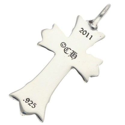 Chrome Hearts Dbl CH Crs Double CH Cross Charm Silver Pendant — view 2