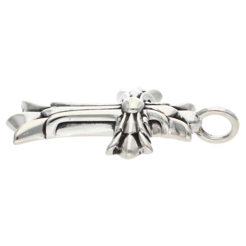 Chrome Hearts Dbl CH Crs Double CH Cross Charm Silver Pendant — view 4