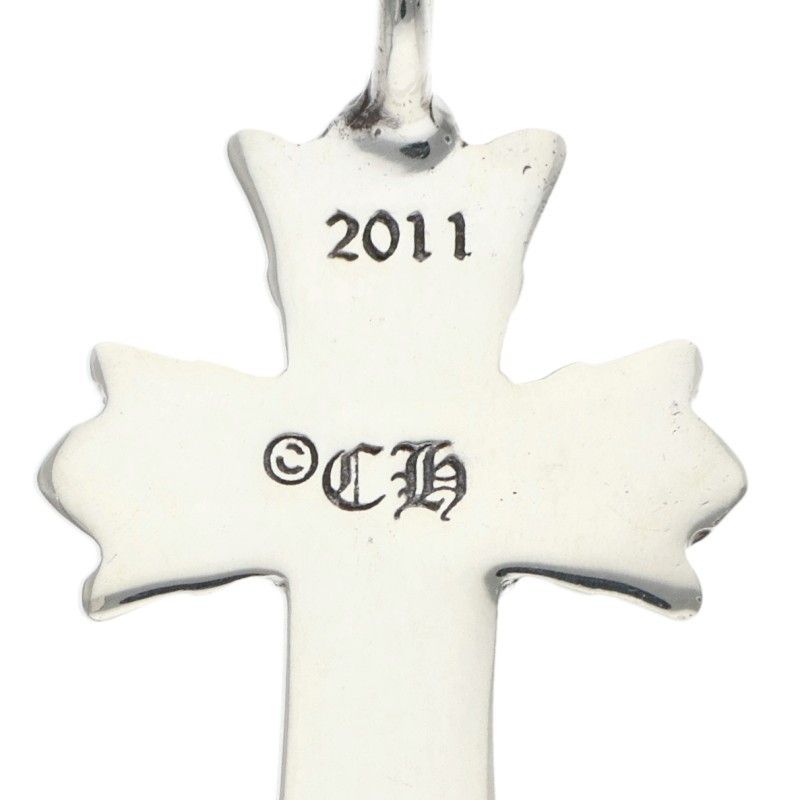 Chrome Hearts Dbl CH Crs Double CH Cross Charm Silver Pendant — view 3