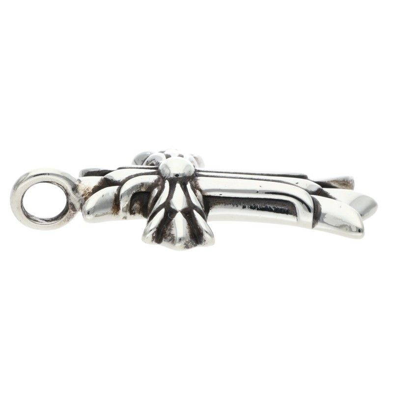 Chrome Hearts Dbl CH Crs Double CH Cross Charm Silver Pendant — view 4