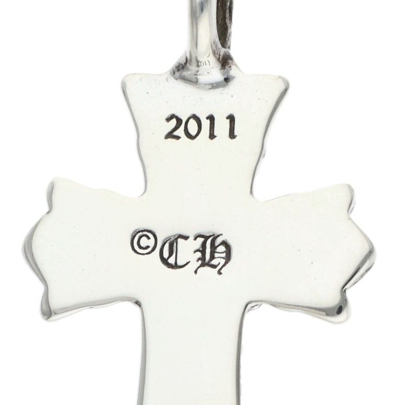 Chrome Hearts Dbl CH Crs Double CH Cross Charm Silver Pendant — view 3