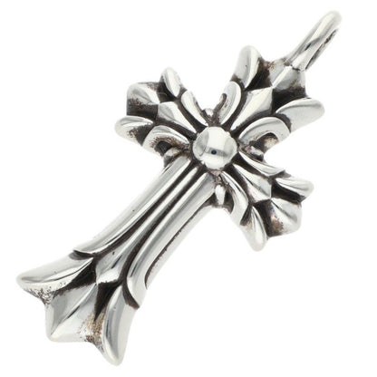 Chrome Hearts Dbl CH Crs Double CH Cross Charm Silver Pendant