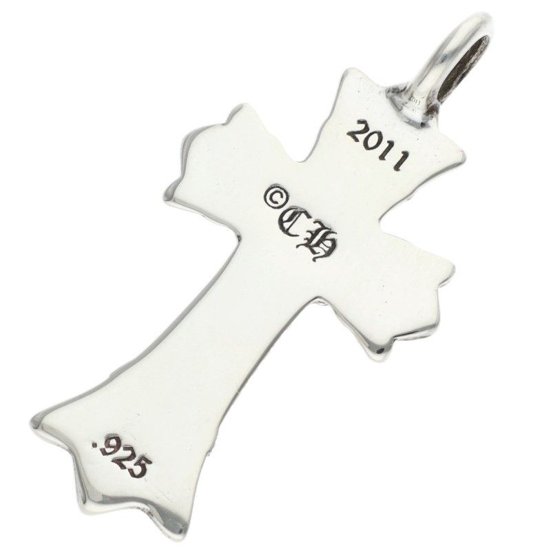 Chrome Hearts Dbl CH Crs Double CH Cross Charm Silver Pendant — view 2
