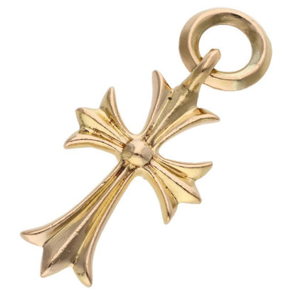 Chrome Hearts 22k Tiny CH Cross Charm Gold Pendant
