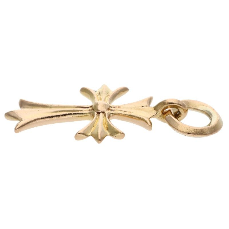 Chrome Hearts 22k Tiny CH Cross Charm Gold Pendant — view 4