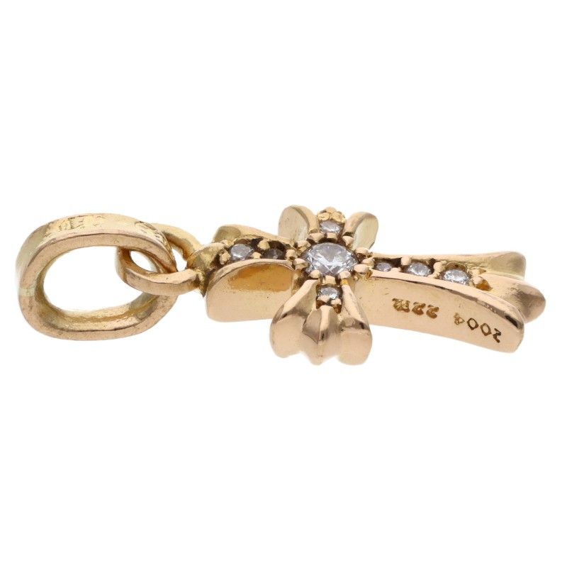 Chrome Hearts 22k Crs Baby Fat P Dmnd Fat Pave Diamond Charm Gold Pendant — view 5