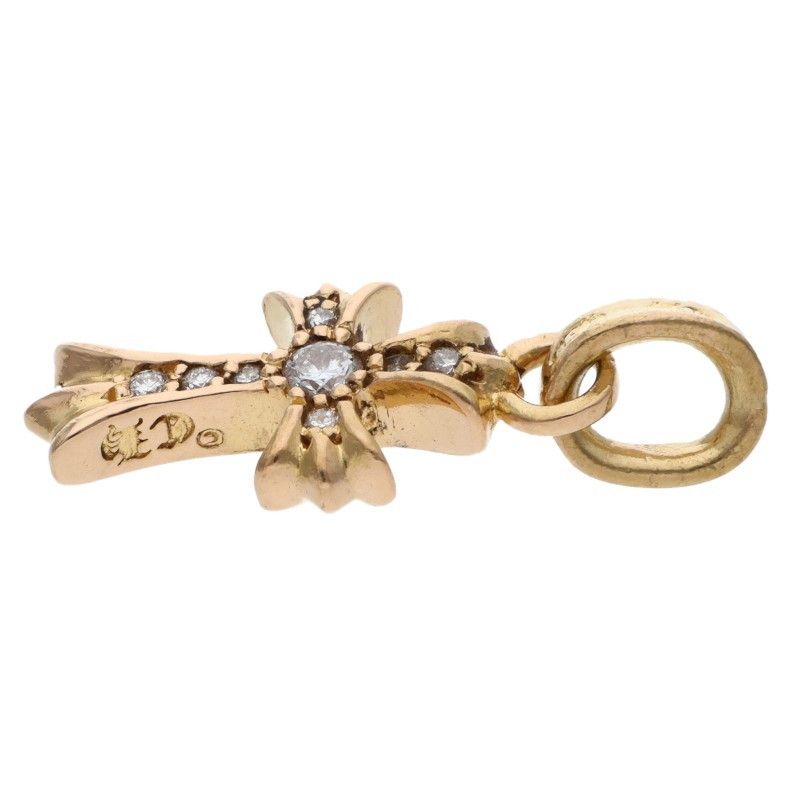 Chrome Hearts 22k Crs Baby Fat P Dmnd Fat Pave Diamond Charm Gold Pendant — view 4