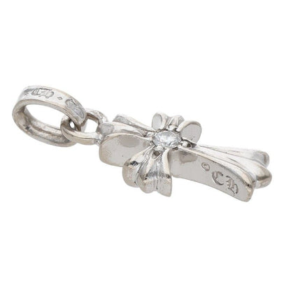 Chrome Hearts Crs Baby Fat Dmnd Fat Double Sided White Gold Pendant — view 3