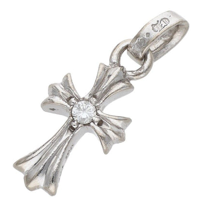 Chrome Hearts Crs Baby Fat Dmnd Fat Double Sided White Gold Pendant — view 2