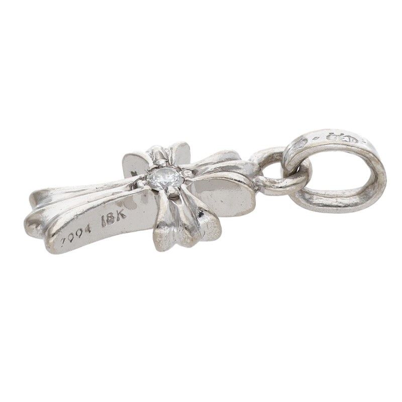 Chrome Hearts Crs Baby Fat Dmnd Fat Double Sided White Gold Pendant — view 4