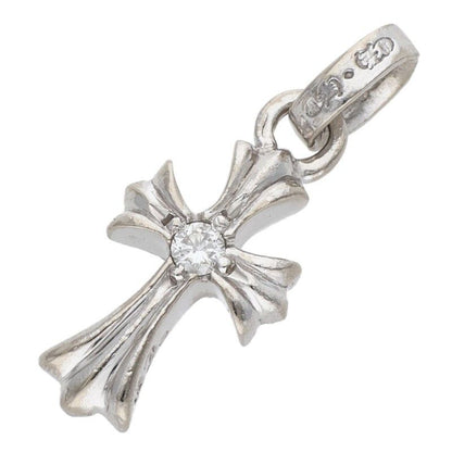 Chrome Hearts Crs Baby Fat Dmnd Fat Double Sided White Gold Pendant