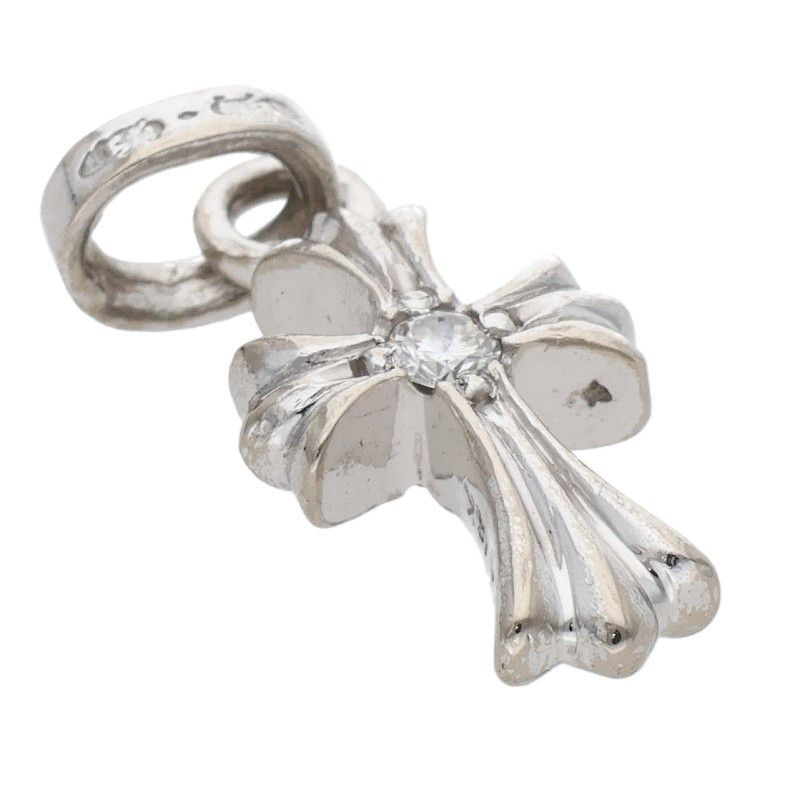Chrome Hearts Crs Baby Fat Dmnd Fat Double Sided White Gold Pendant — view 5