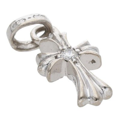 Chrome Hearts Crs Baby Fat Dmnd Fat Double Sided White Gold Pendant — view 5