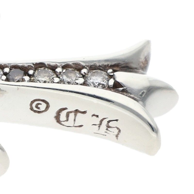 Chrome Hearts Tny Crsf P Dmnd Tiny Fat Cross Pave Diamond Pendant Silver — view 3