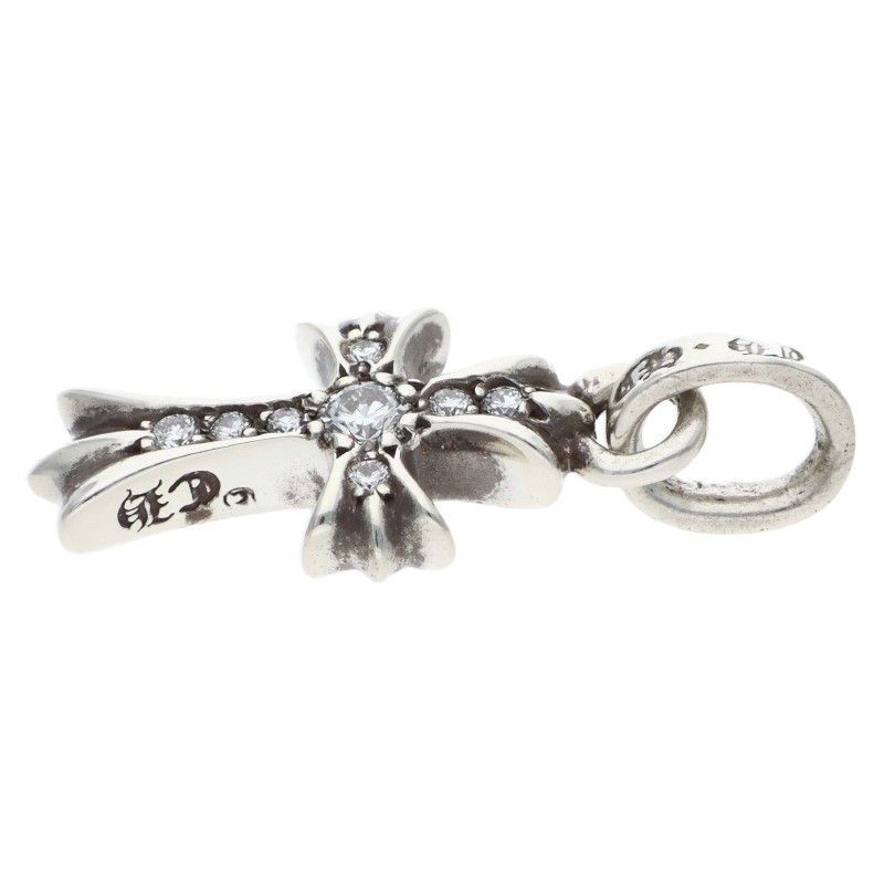 Chrome Hearts Crs Baby Fat P Dmnd Fat Pave Diamond Charm Silver Pendant — view 4