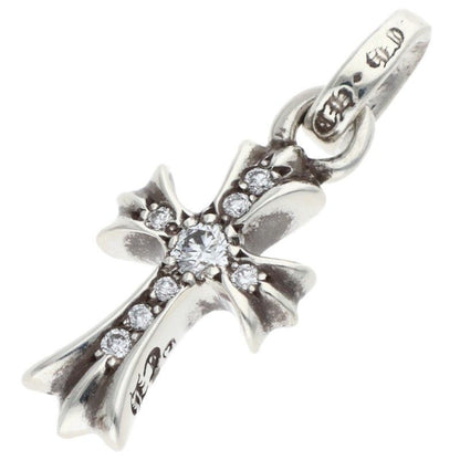 Chrome Hearts Crs Baby Fat P Dmnd Fat Pave Diamond Charm Silver Pendant