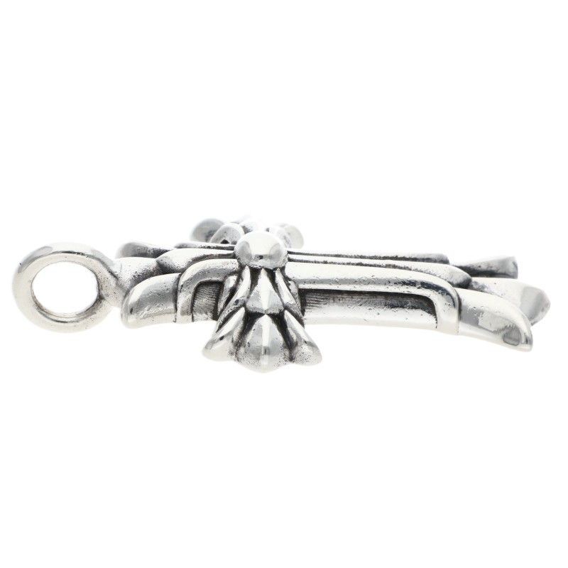 Chrome Hearts Dbl CH Crs Double CH Cross Silver Pendant — view 5