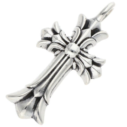 Chrome Hearts Dbl CH Crs Double CH Cross Silver Pendant