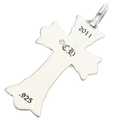 Chrome Hearts Dbl CH Crs Double CH Cross Silver Pendant — view 2