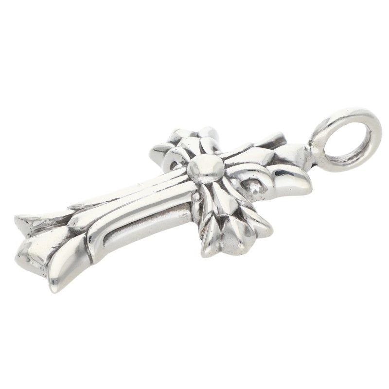 Chrome Hearts Dbl CH Crs Double CH Cross Silver Pendant — view 5