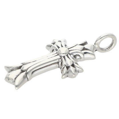 Chrome Hearts Dbl CH Crs Double CH Cross Silver Pendant — view 5