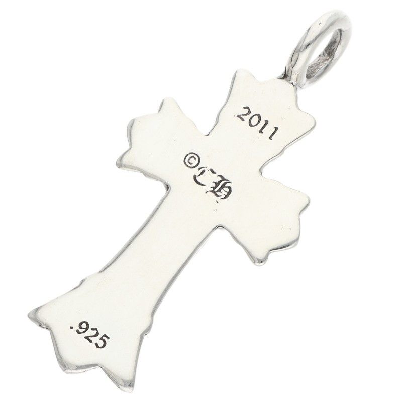 Chrome Hearts Dbl CH Crs Double CH Cross Silver Pendant — view 2