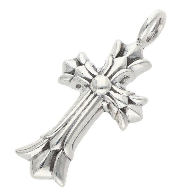 Chrome Hearts Dbl CH Crs Double CH Cross Silver Pendant